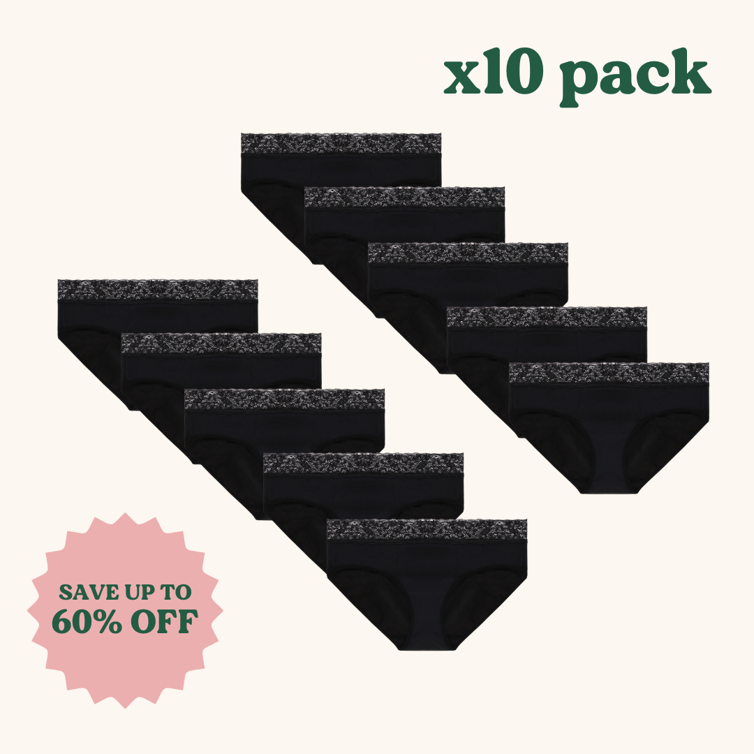 x10 Pack | Cozy Lace Period Underwear