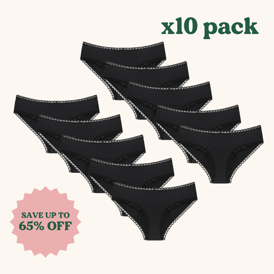 x10 Pack | Lace Boyleg Period Underwear