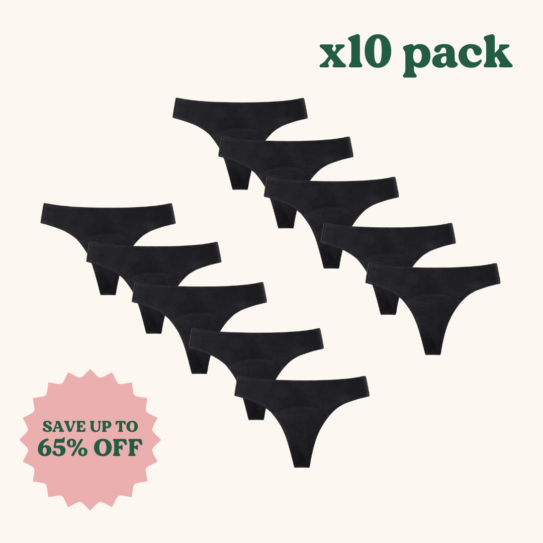 x10 Pack | Seamless Thong Period Underwear