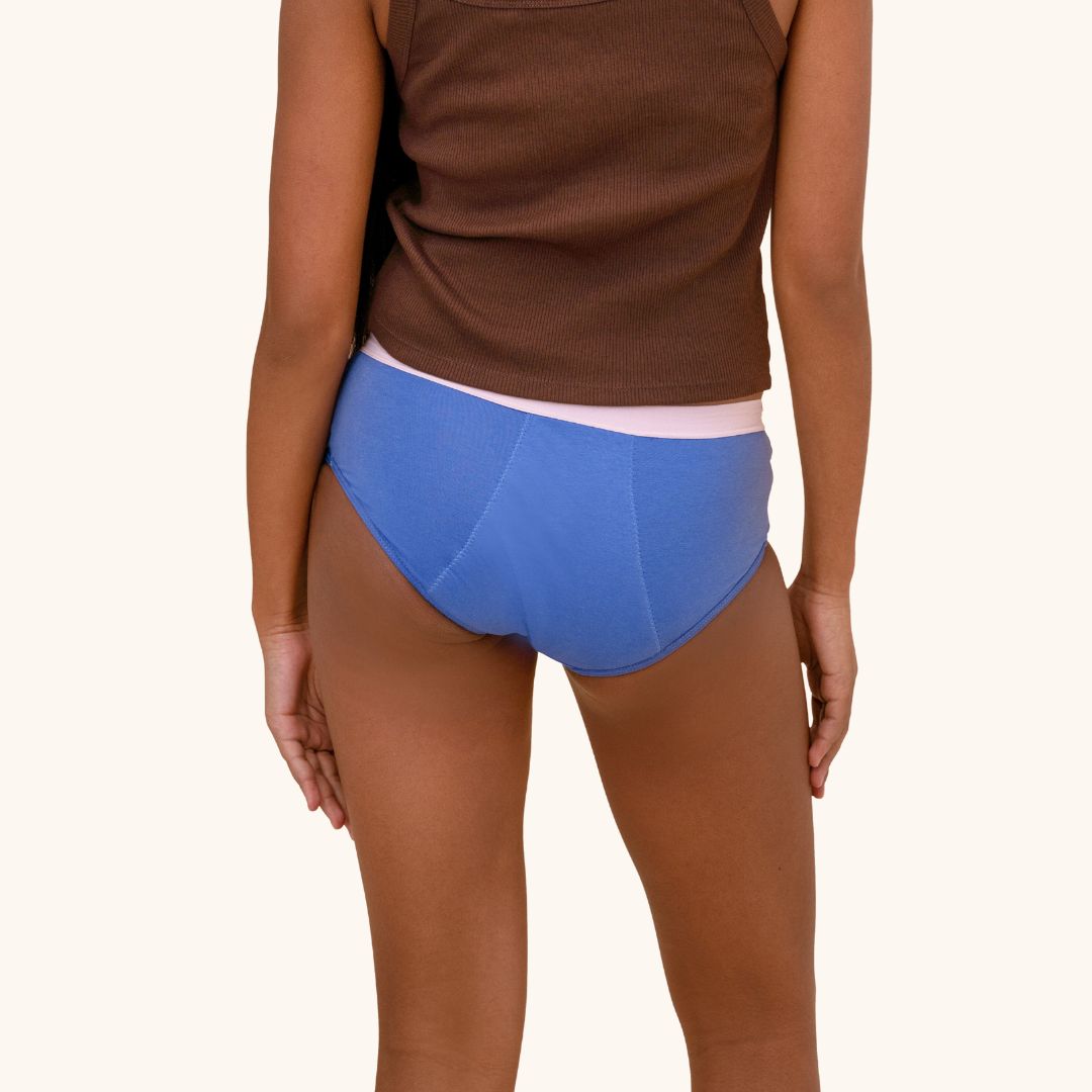 Cotton Period Underwear for Tweens and Teens Blue Flower – MyNickerBot